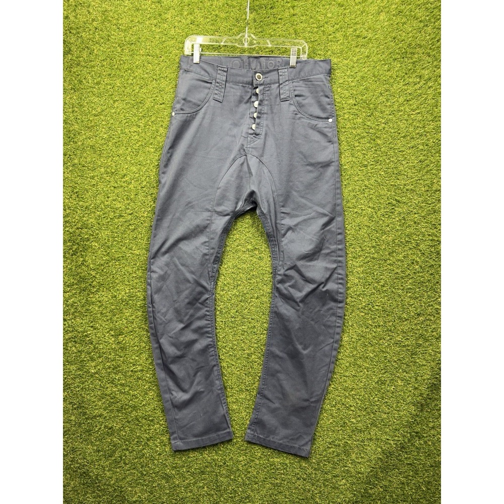 Humor Santiago Drop Crotch Pants Mens 33 Blue Button Fly Movito Style 8711531